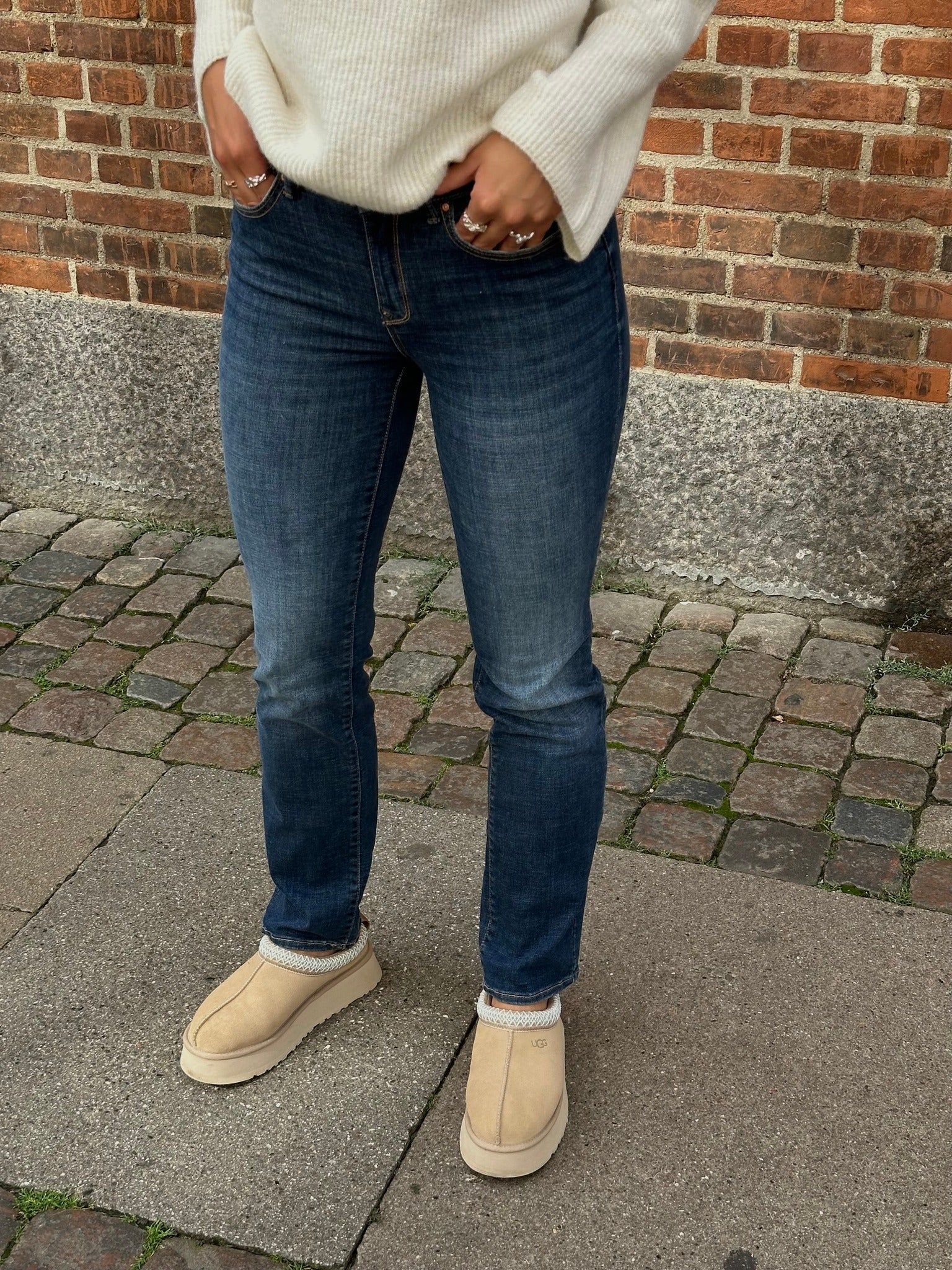 VMFLASH straight Jeans - Dark Blue Denim